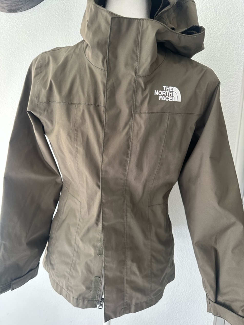 The North Face Olive Hooded Shell Jacket
